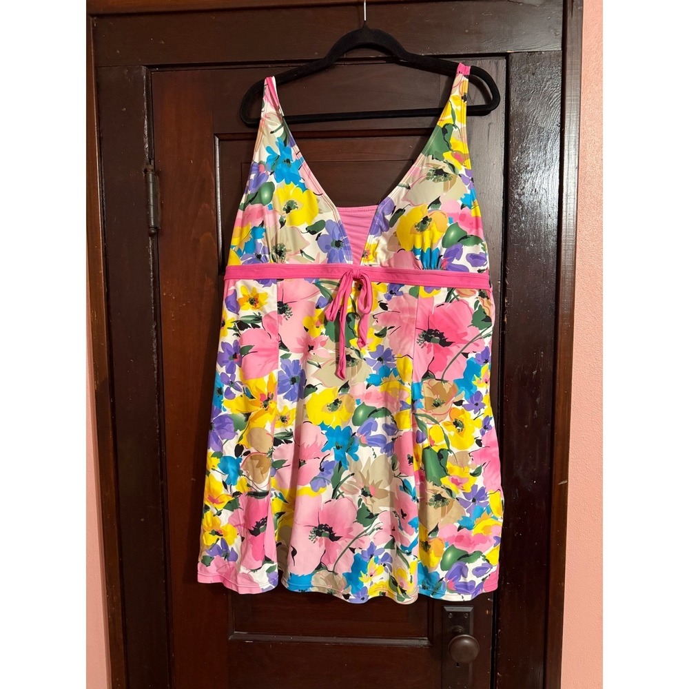 Wantdo Women Floral Swim Dress One Piece Swimsuit Multicolor Plus Size 26W-28W
